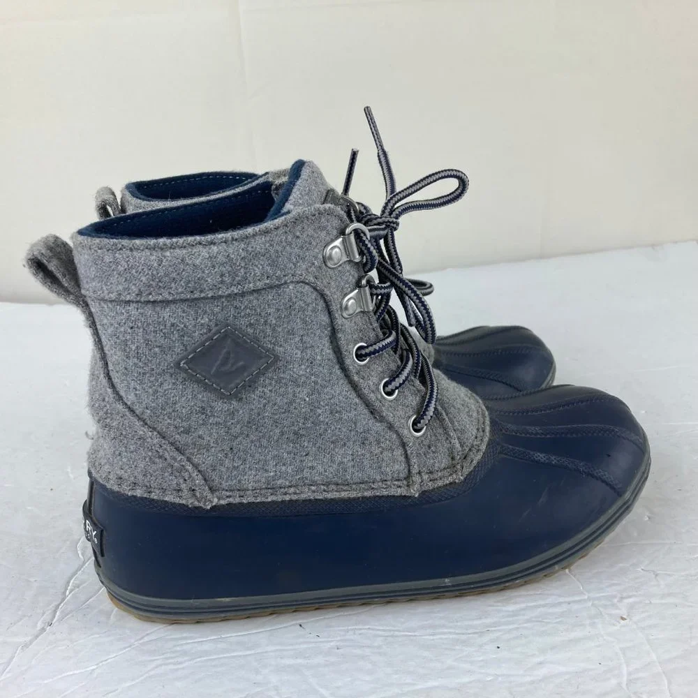 Sperry Top Sider Boys Sz 3 Rain Snow Duck Boot Wool Blend Lace Up‎